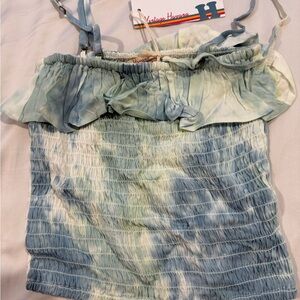 Vintage Havana Blue Tie-Dye‎ Women's Top